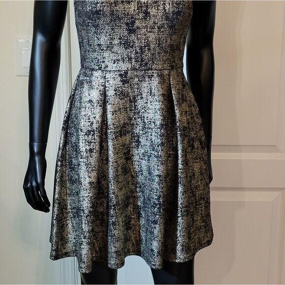 BRAND NEW SOPRANO METALLIC GOLD &BLACK SPAGHETTI STRAP SLEEVELESS DRESS - Picture 8 of 15